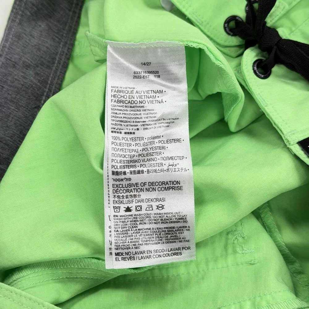 Hurley Boys 14 Neon Green Logo Swim Shorts Trunks Bottoms